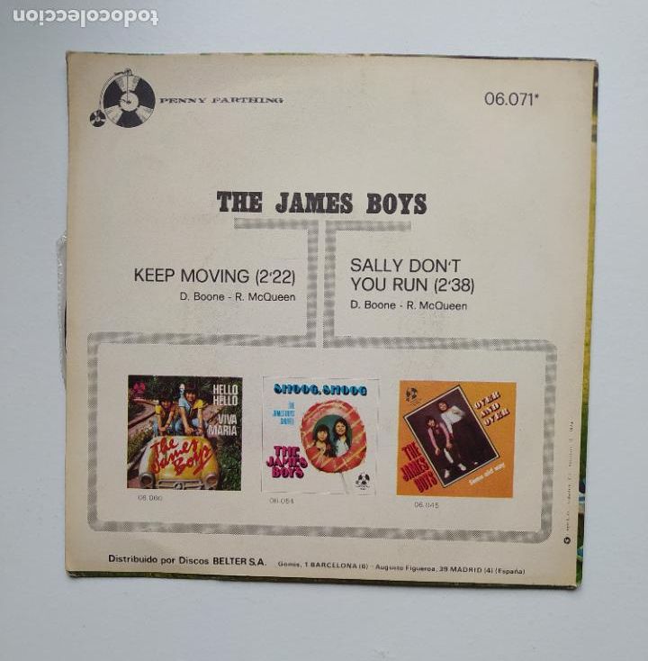 Discos de vinilo: THE JAMES BOYS - KEEP MOVING - SINGLE. TDKDS28A - Foto 2