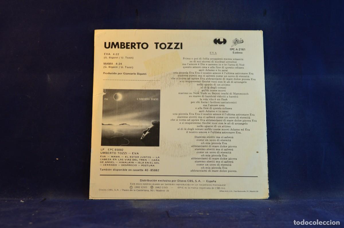 Discos de vinilo: UMBERTO TOZZI - EVA - MAMA - SINGLE - Foto 2