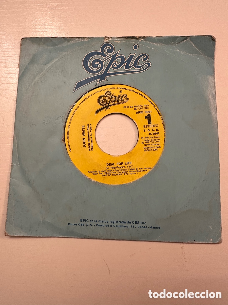 Vinyl-Schallplatten: john waite - deal for life - single promocional espa&ntilde;ol de 1991