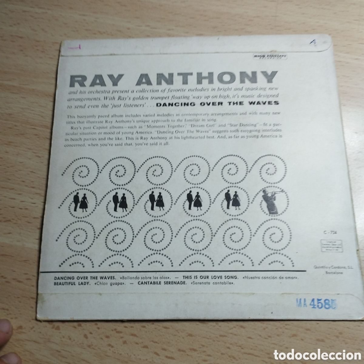 Discos de vinilo: EP 7&rdquo; Ray Anthony 1959..Dancing over the waves + 3. - Foto 2