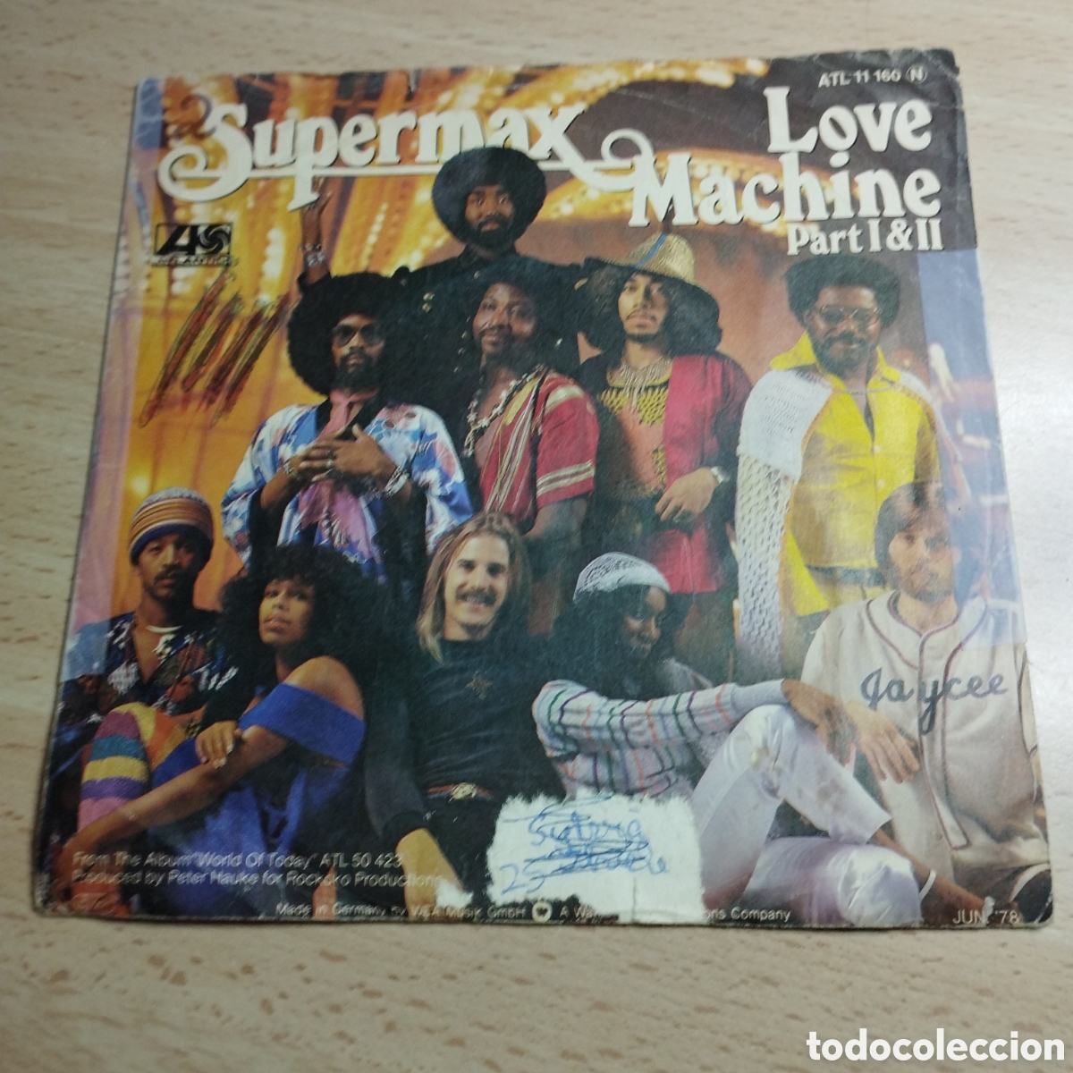 Discos de vinilo: Single 7&rdquo; Supermax 1979 Germany. Love machine part 1 y 2. - Foto 2