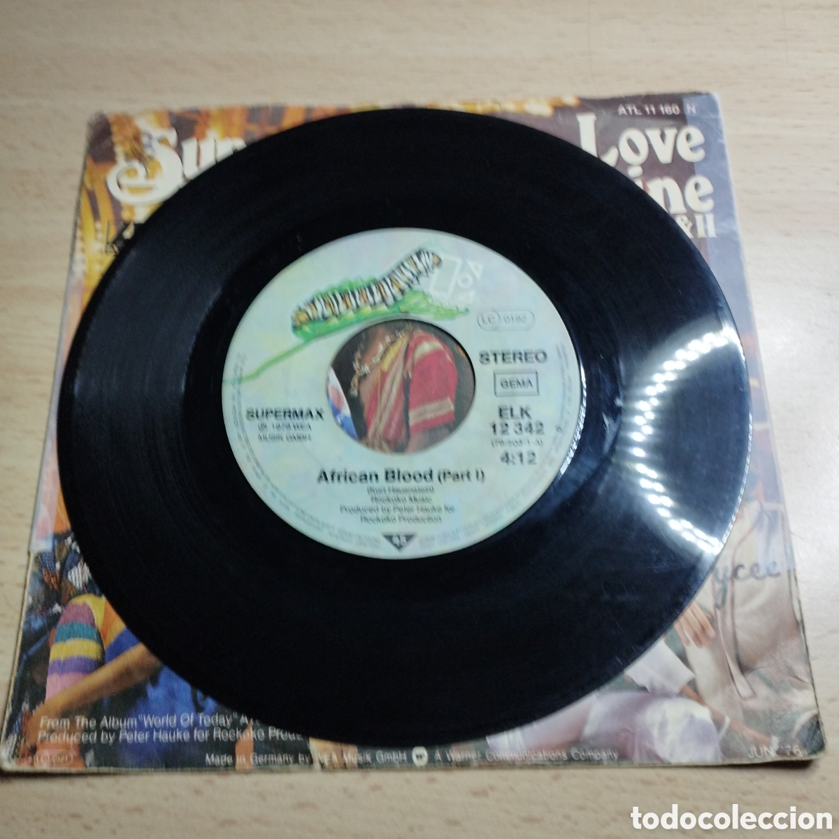 Discos de vinilo: Single 7&rdquo; Supermax 1979 Germany. Love machine part 1 y 2. - Foto 4