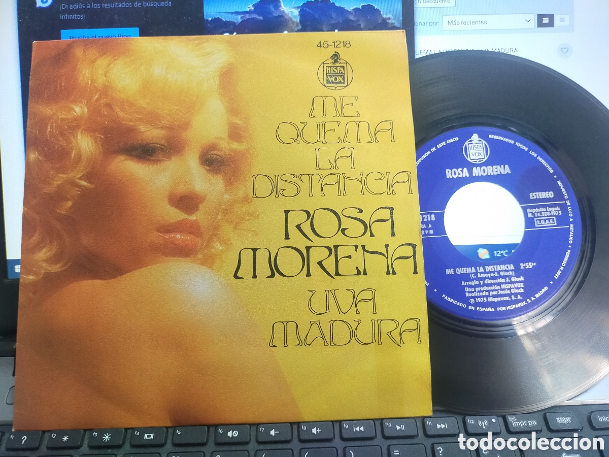 Discos de vinilo: Rosa morena single me quema la distancia 1975 - Foto 1