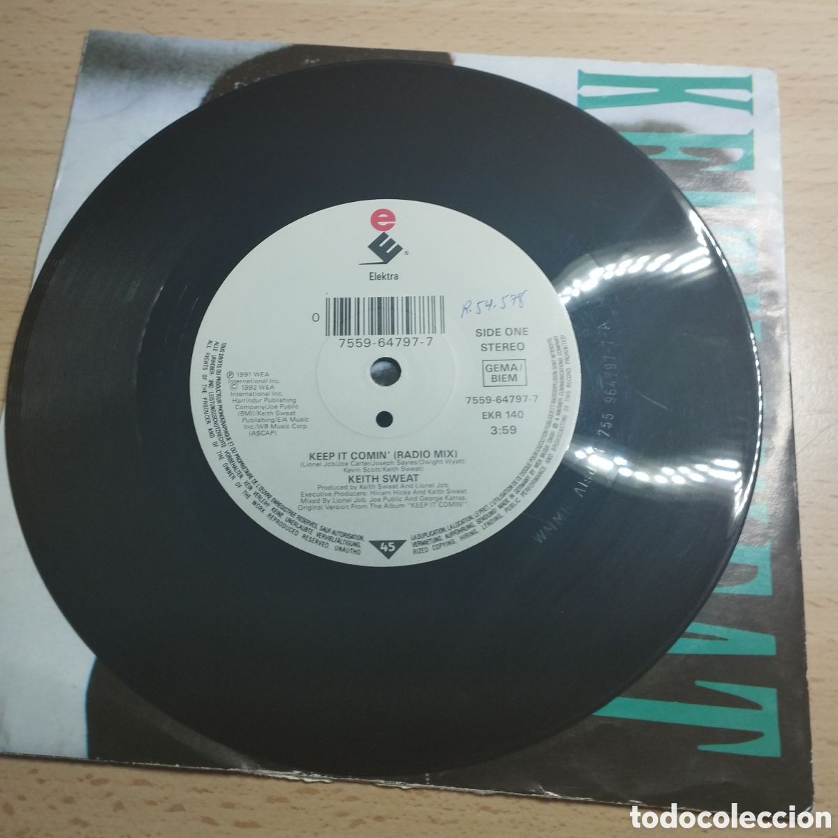 Discos de vinilo: Single 7&rdquo; Keith Sweat 1992. Keep It comin ( 2 versiones) - Foto 3