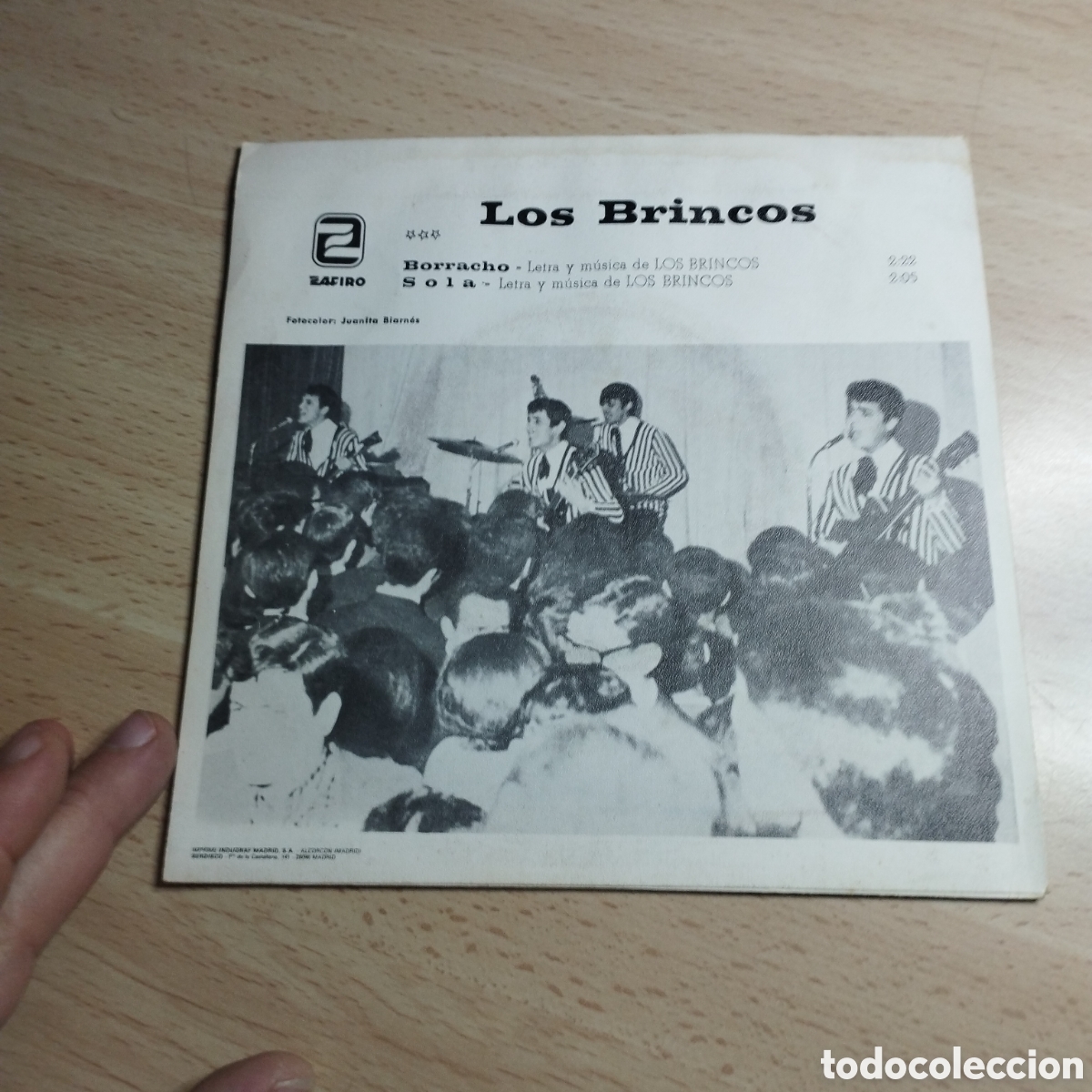 Discos de vinilo: Single 7&rdquo; Los Brincos. 1984. Borracho + Sola. - Foto 2