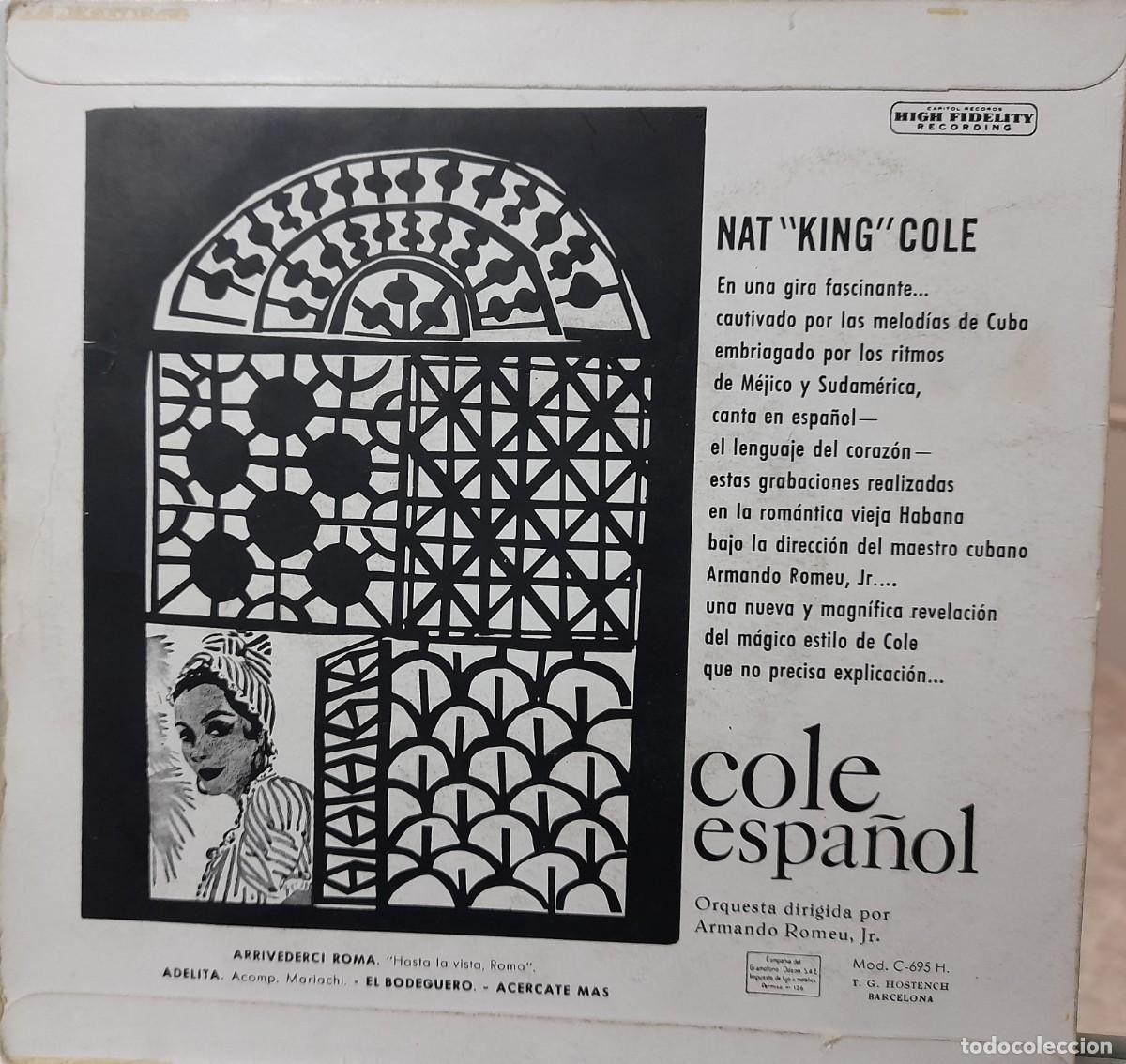 Discos de vinilo: Single Nat King Cole Espa&ntilde;ol (1958) - Foto 2