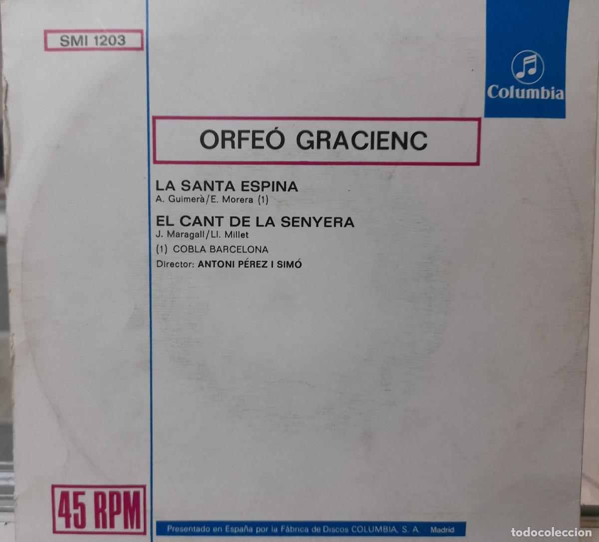 Discos de vinilo: Single Orfeo Gracienc (1972) - Foto 2