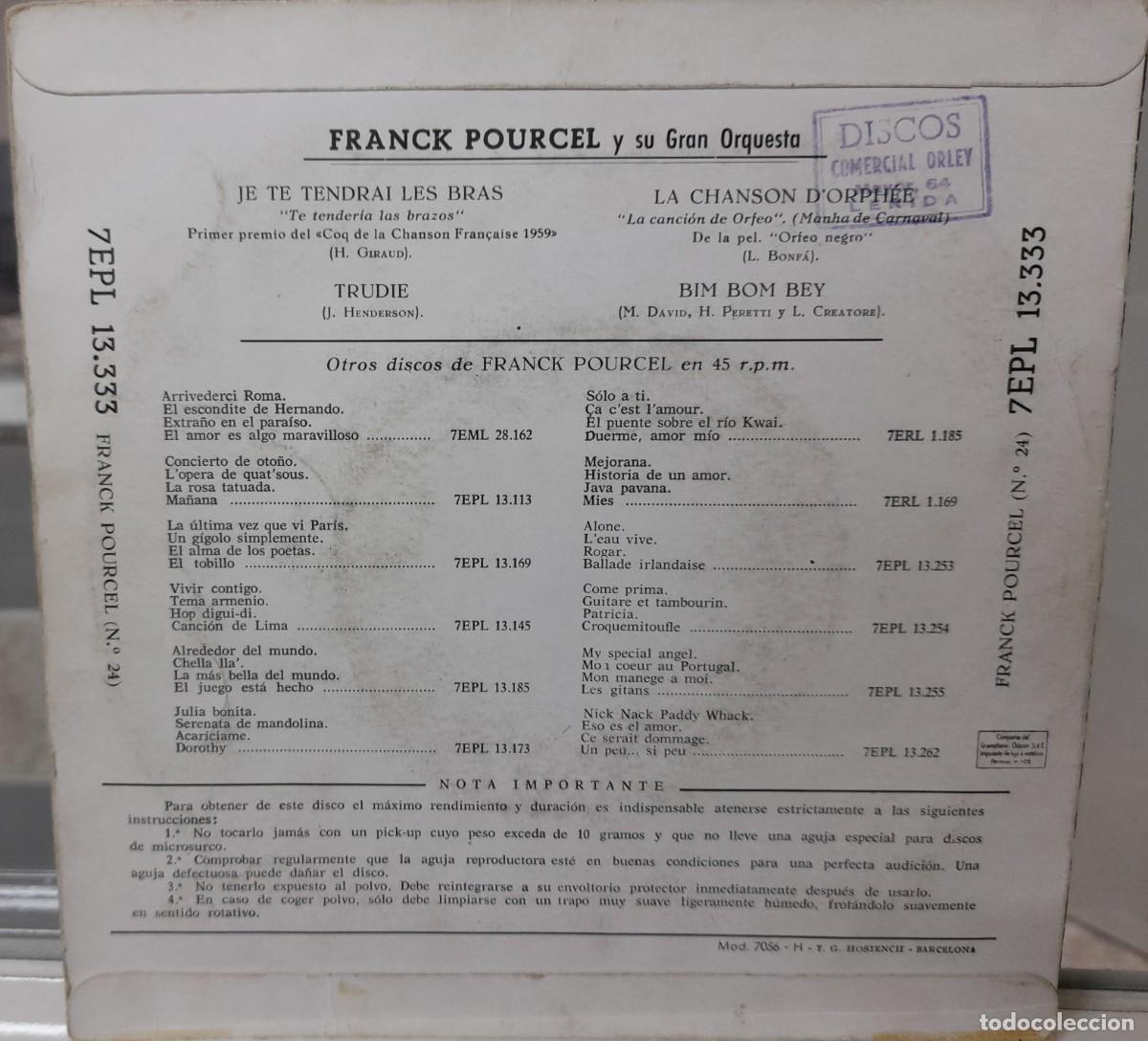 Discos de vinilo: Single Franck Pourcel (1964) - Foto 2