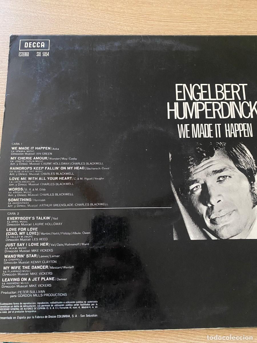 Discos de vinilo: ENGELBERT HUMPERDINCK WE MADE IT HAPPEN - Foto 2