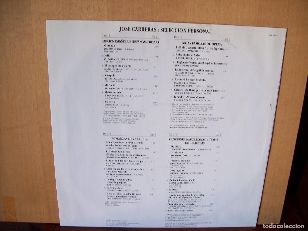 Discos de vinilo: CARRERAS - BRAVO - DOBLE LP 1988 - Foto 3