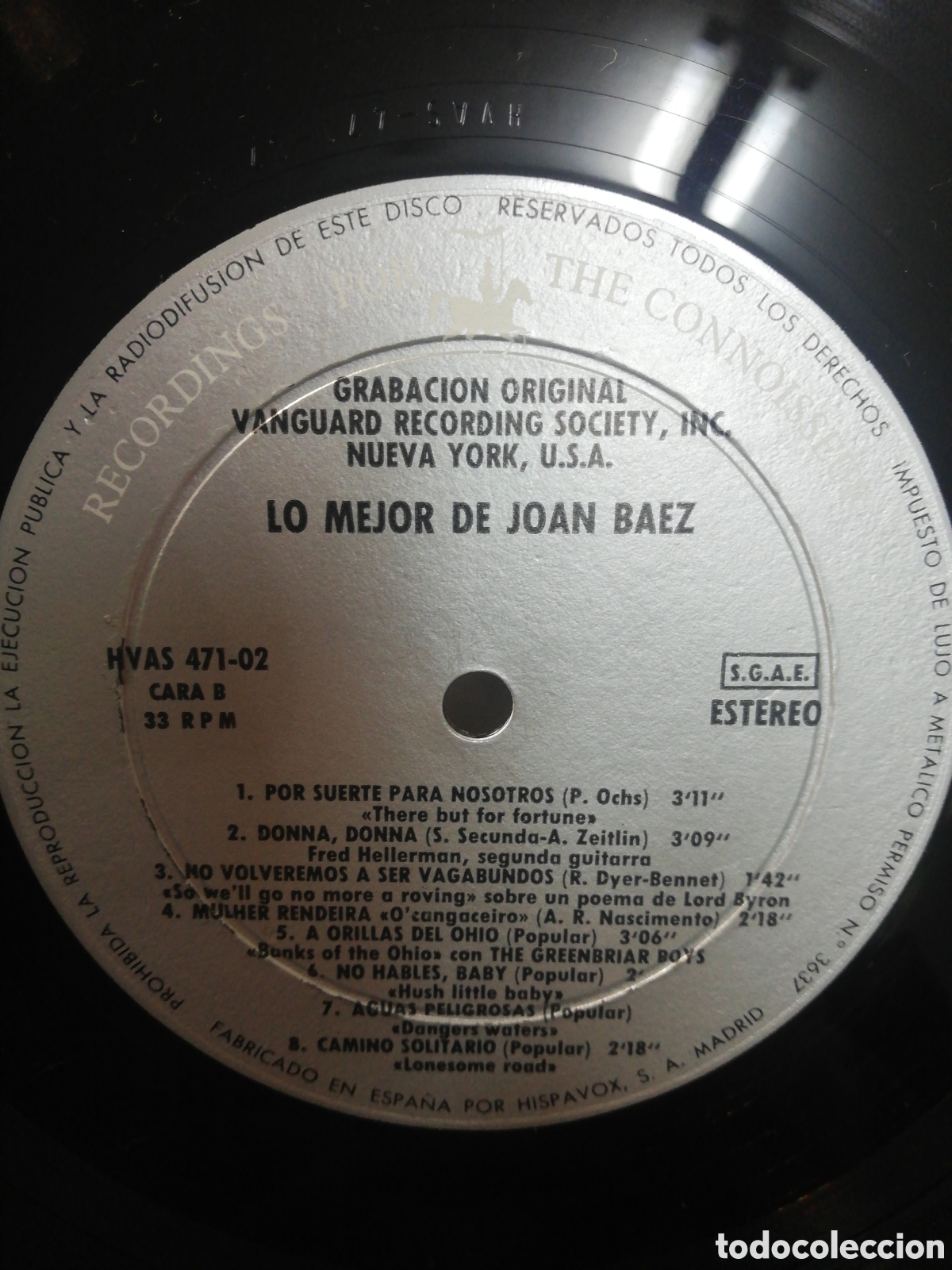 Discos de vinilo: Lo mejor de Joan Baez. HispaVox. 1965. - Foto 5