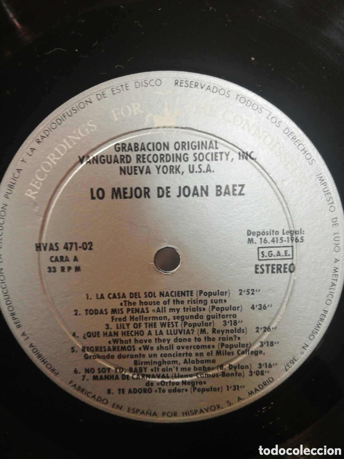 Discos de vinilo: Lo mejor de Joan Baez. HispaVox. 1965. - Foto 6