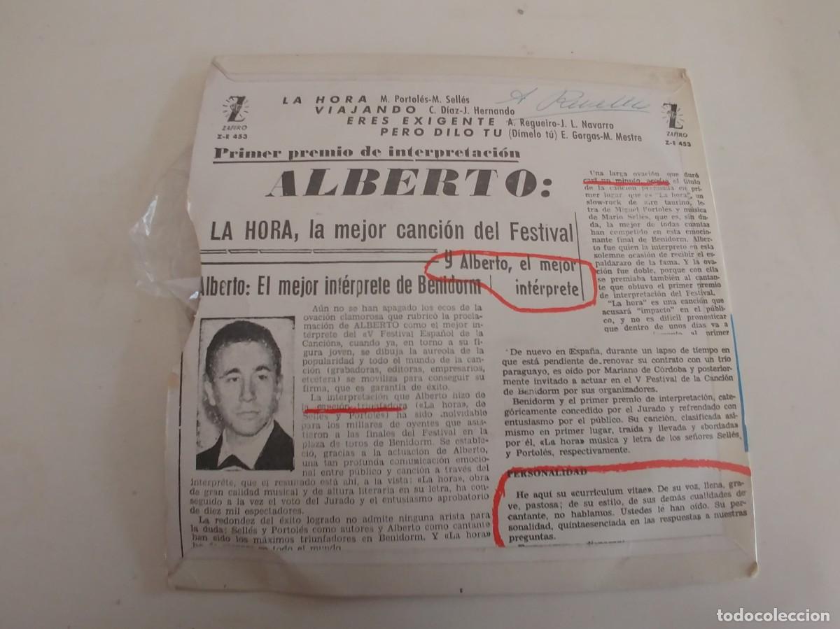 Discos de vinilo: ALBERTO-EP LA HORA +3 - Foto 2