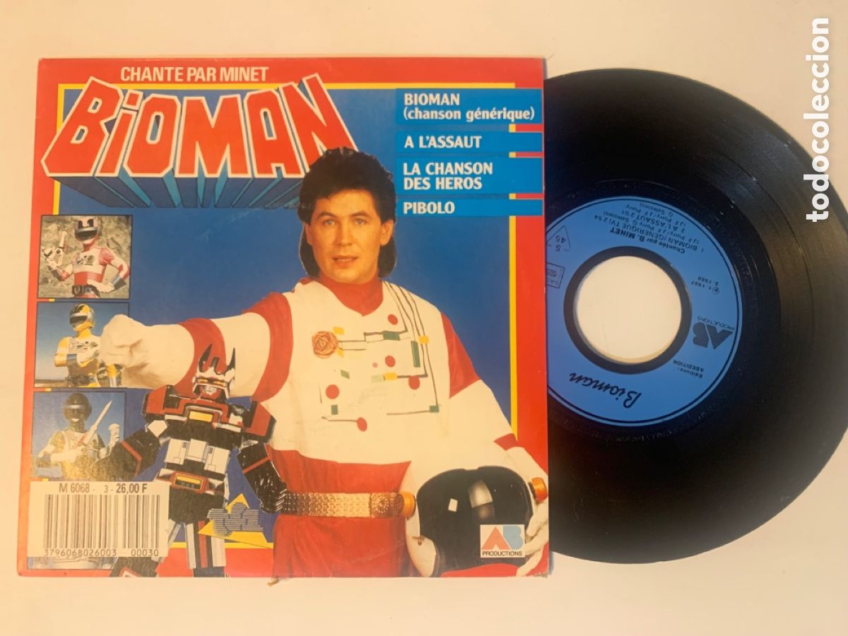 Discos de vinilo: SINGLE Bernard Minet &ndash; Bioman DE 1988 - Foto 1