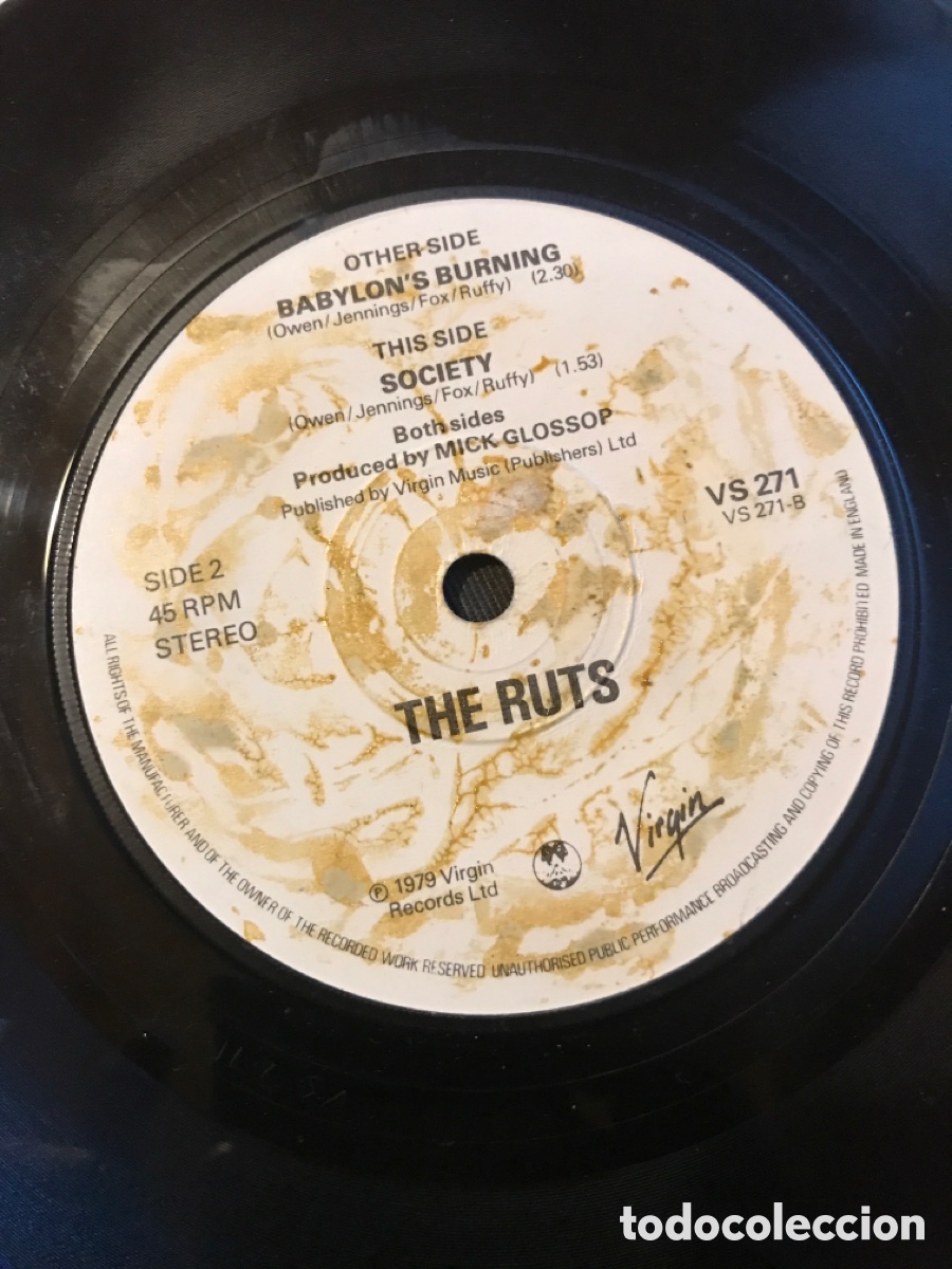 Discos de vinilo: RUTS - babylons burning- SINGLE UK 1979 - VIRGINIA - Foto 1