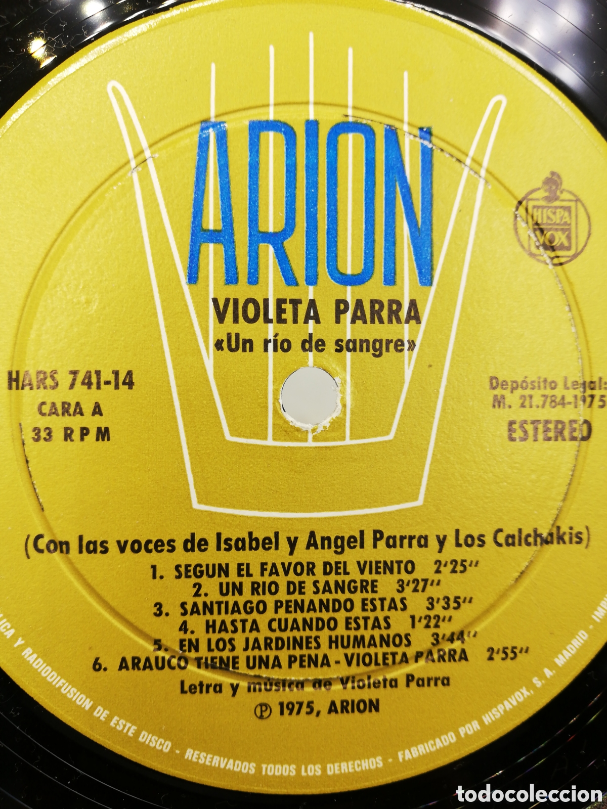 Discos de vinilo: Un r&iacute;o de sangre. Violeta Parra. LP. - Foto 5