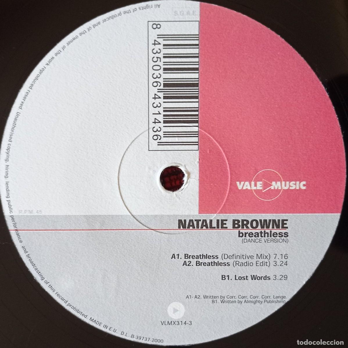 Discos de vinilo: NATALIE BROWNE ** Breathless (Dance Version) ** MAXI SINGLE VINILO ORIGINAL 2000 - Foto 4