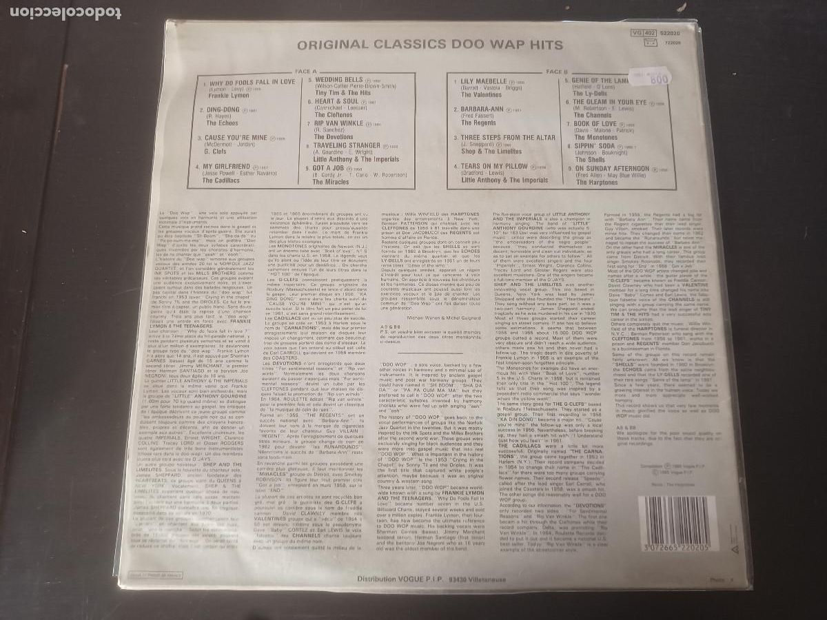 Discos de vinilo: Original Classics Doo Wap Hits - Foto 2