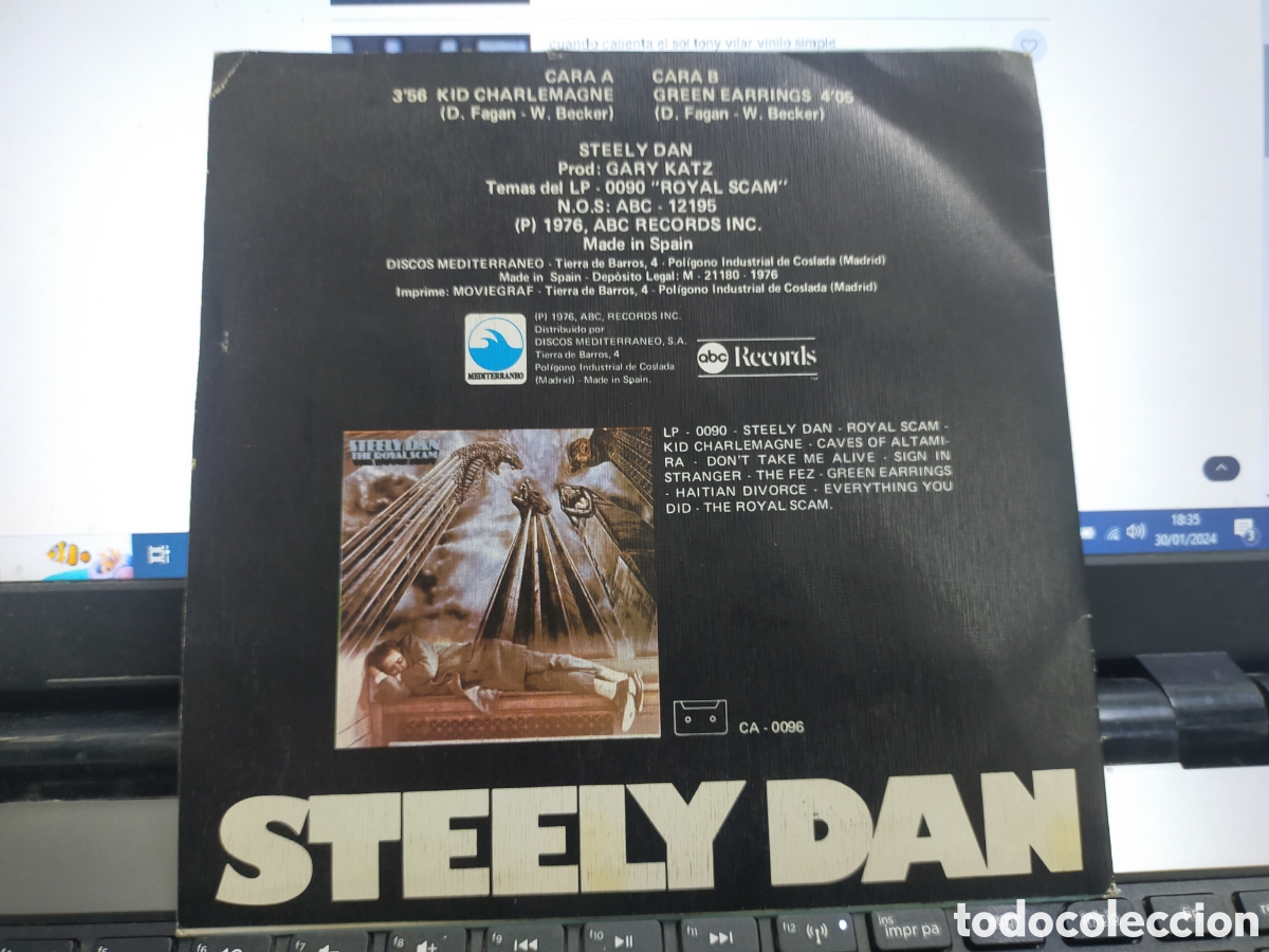 Discos de vinilo: Steely dan single kid Charlemagne Espa&ntilde;a 1976 - Foto 2