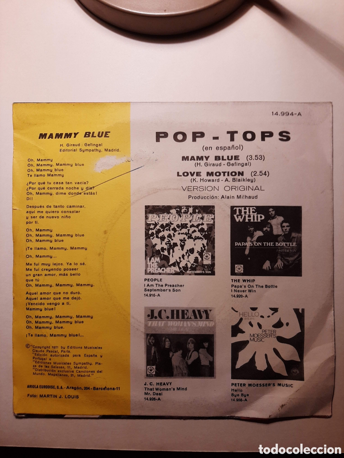 Discos de vinilo: Pop-Tops single vinilo a&ntilde;os 70 - Foto 2