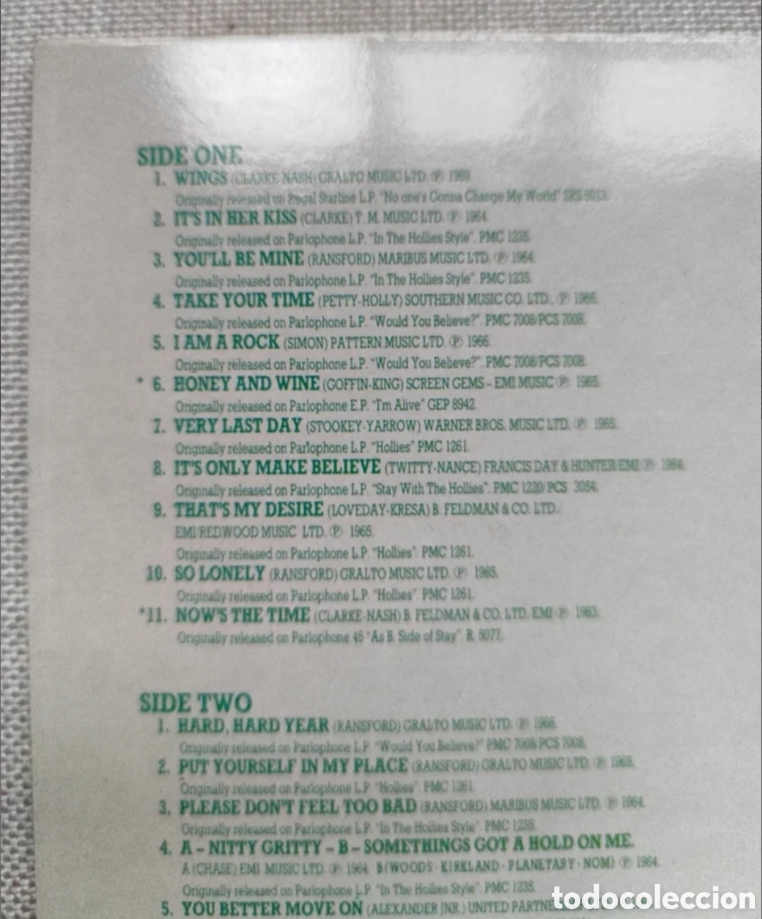 Discos de vinilo: THE HOLLIES - Not the hits again - Foto 3