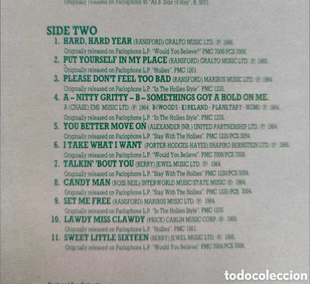 Discos de vinilo: THE HOLLIES - Not the hits again - Foto 4