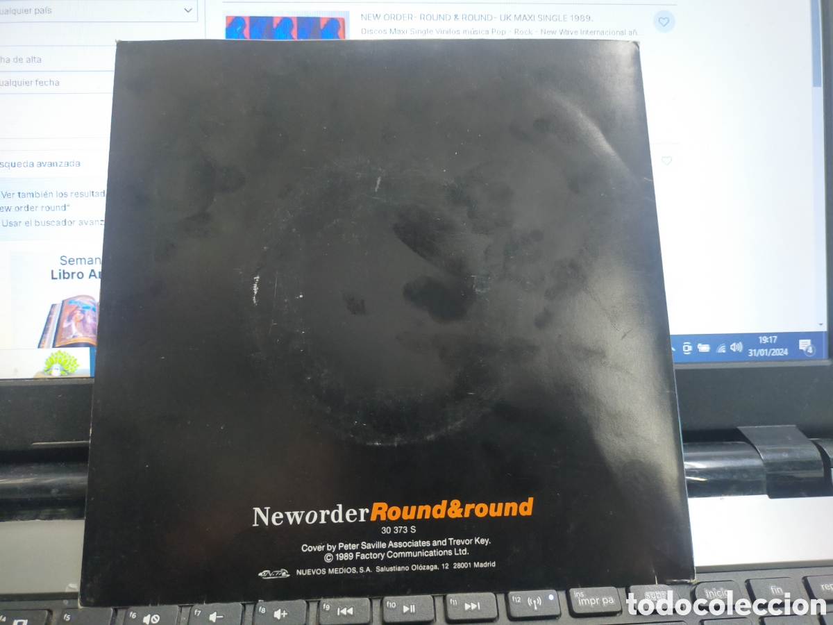 Discos de vinilo: New order single round & round Espa&ntilde;a 1989 - Foto 3