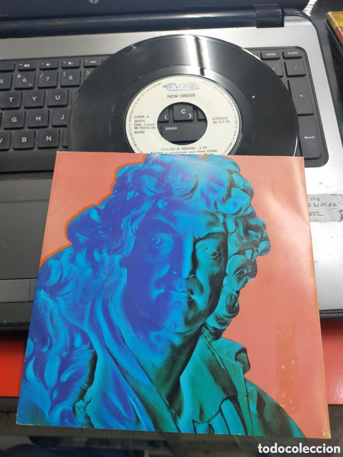 Discos de vinilo: New order single round & round Espa&ntilde;a 1989 - Foto 1