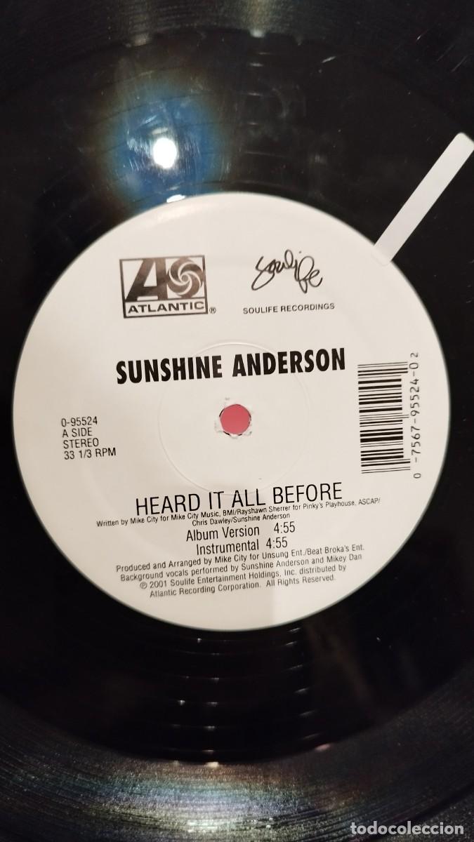 Discos de vinilo: Sunshine Anderson &ndash; Heard It All Before.Vinilo Maxi Single - Foto 2