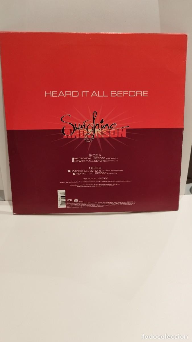 Discos de vinilo: Sunshine Anderson &ndash; Heard It All Before.Vinilo Maxi Single - Foto 5
