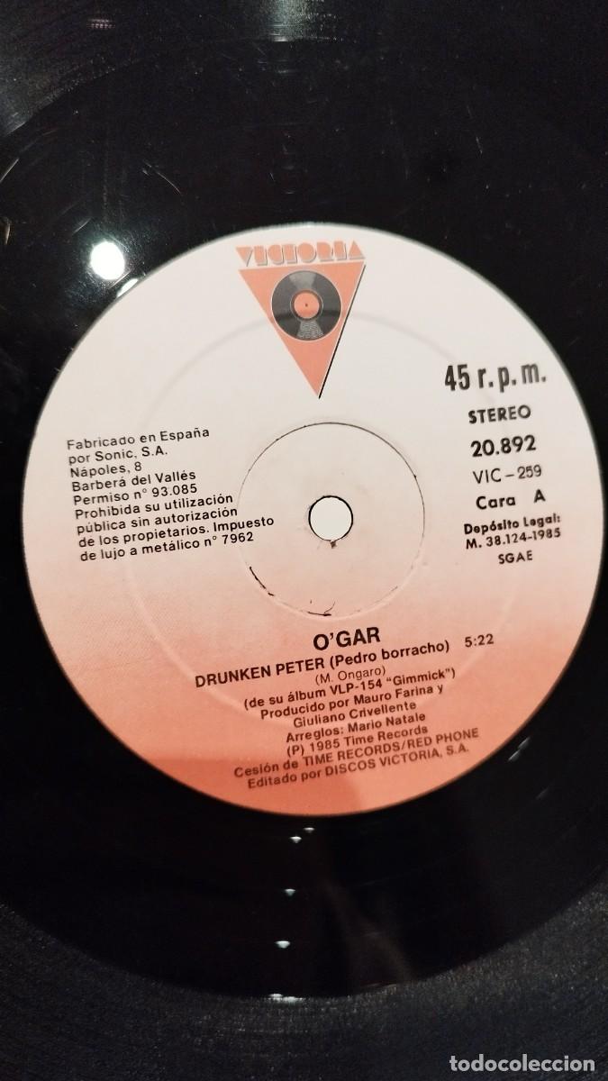 Discos de vinilo: OGAR 1) Drunken Peter 2)123 bye-bye.Vinilo Maxi Single - Foto 2