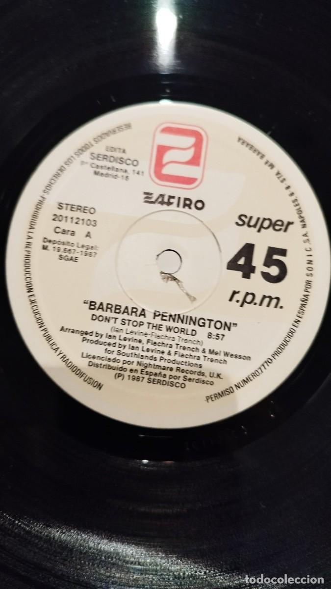 Discos de vinilo: Barbara Pennington &ndash; Dont Stop The World.Vinilo.Maxi Single - Foto 2