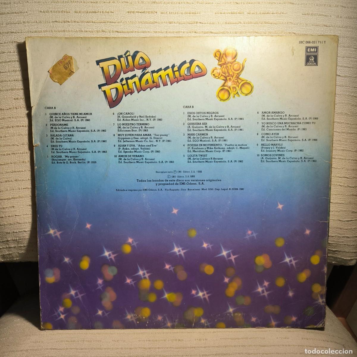 Discos de vinilo: DUO DINAMICO 20 EXITOS DE ORO VINILO COMPILATION, LP 1980 ODEON ESPA&Ntilde;A - Foto 2