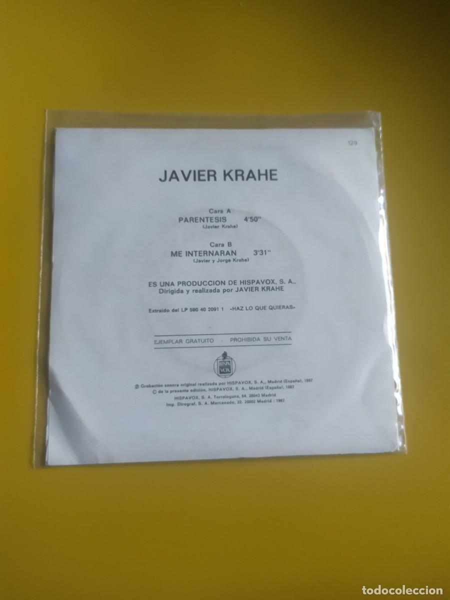 Discos de vinilo: Javier Krahe - Par&eacute;ntesis / Me internar&aacute;n 1987 - Foto 2