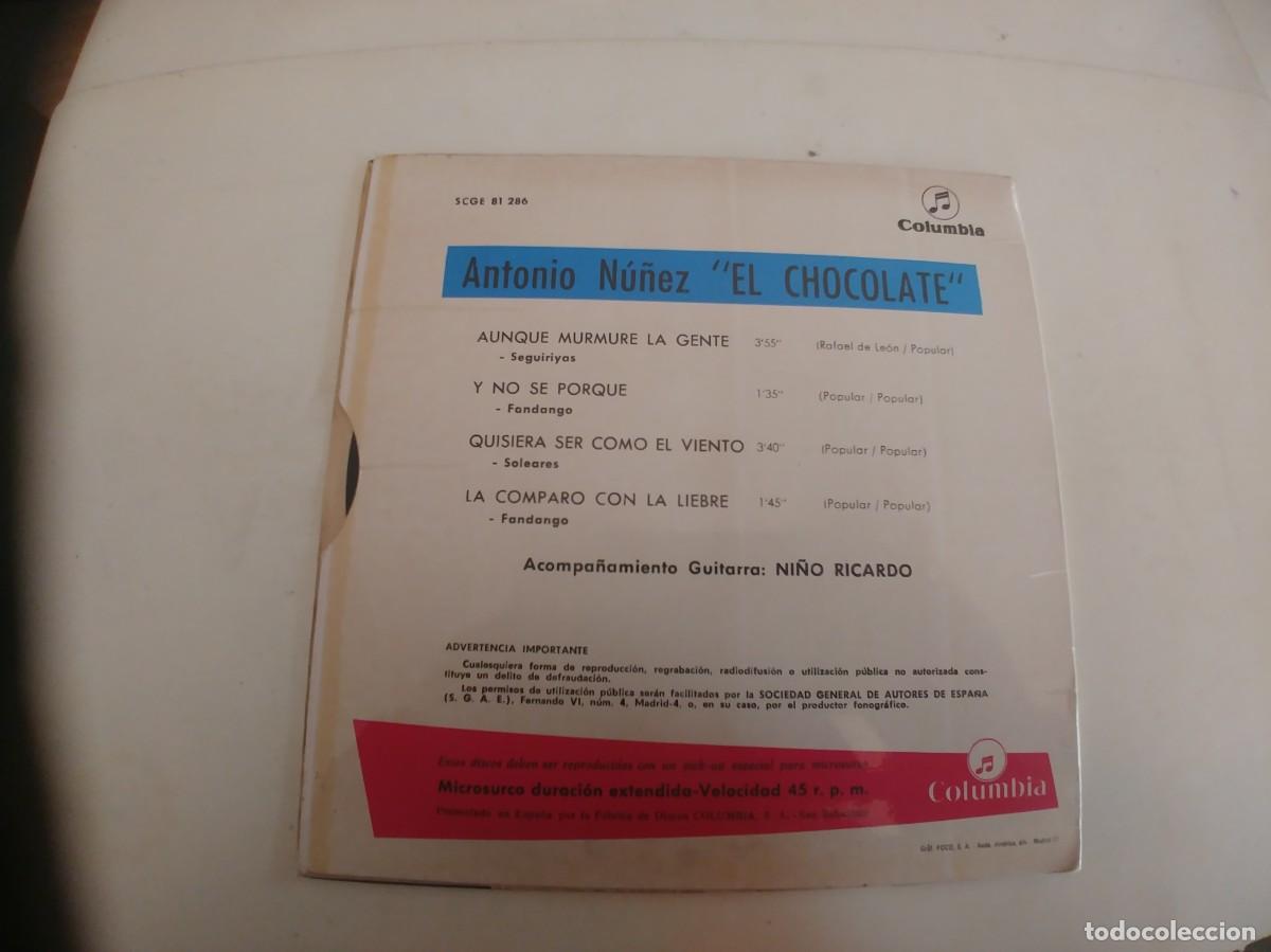 Discos de vinilo: EL CHOCOLATE-EP AUNQUE MURMURE LA GENTE +3 - Foto 2