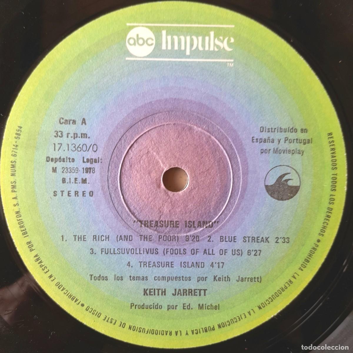 Discos de vinilo: KEITH JARRET : TREASURE ISLAND [IMPULSE - ESP 1978] LP - Foto 3