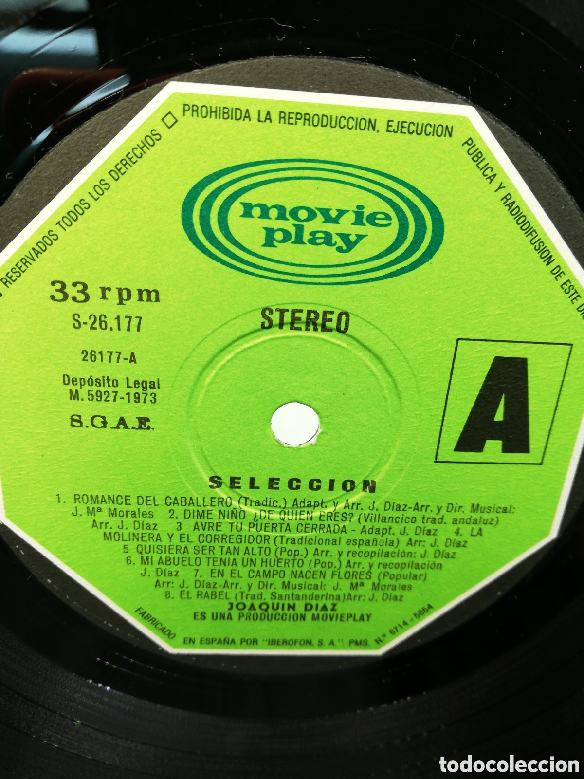 Discos de vinilo: Disco de Vinilo LP. Selecci&oacute;n Joaqu&iacute;n D&iacute;az. - Foto 5