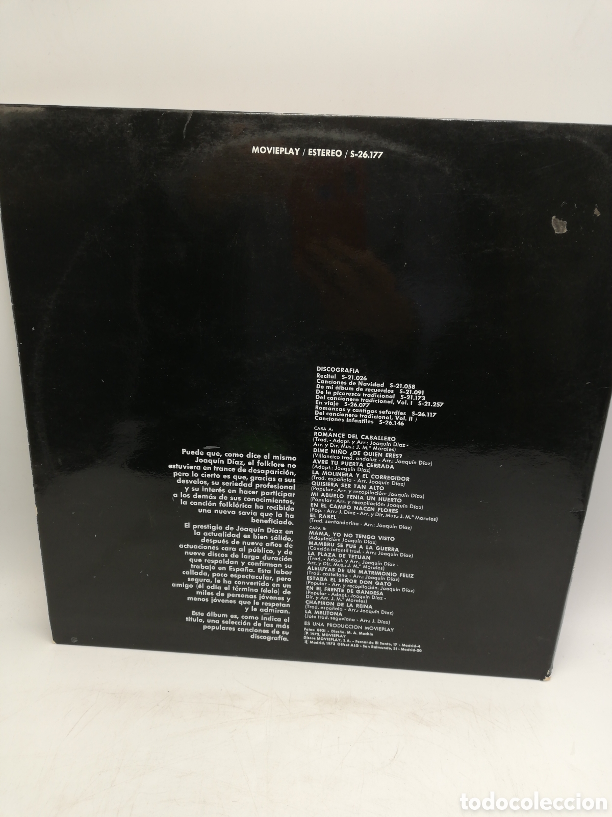 Discos de vinilo: Disco de Vinilo LP. Selecci&oacute;n Joaqu&iacute;n D&iacute;az. - Foto 2