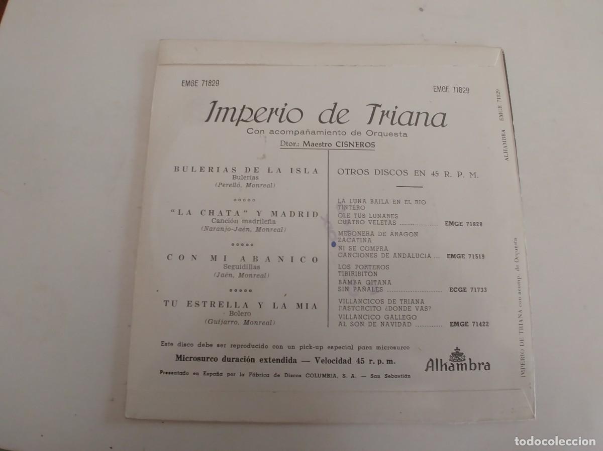 Discos de vinilo: IMPERIO DE TRIANA-EP BULERIAS DE LA ISLA +3 - Foto 2