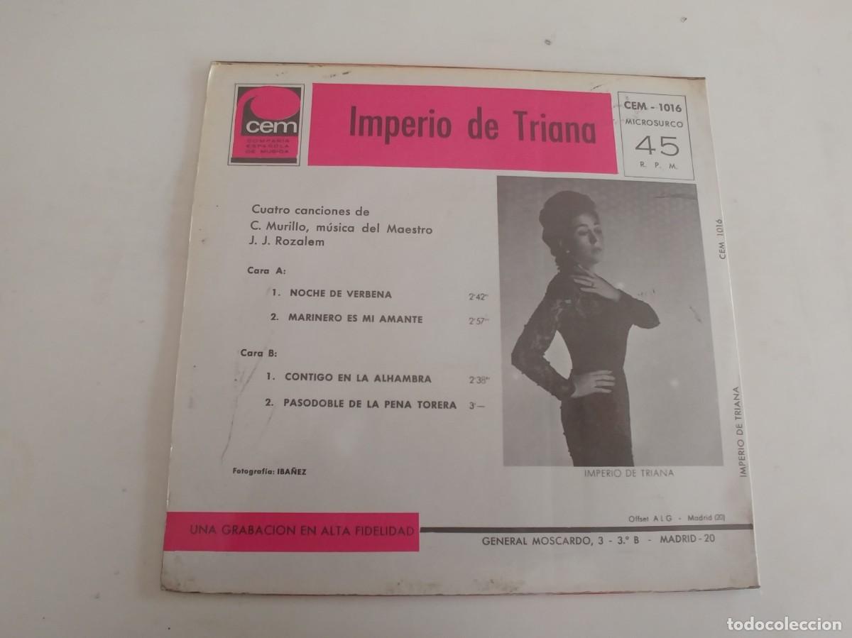 Discos de vinilo: IMPERIO DE TRIANA-EP CONTIGO EN LA ALHAMBRA +3 - Foto 2