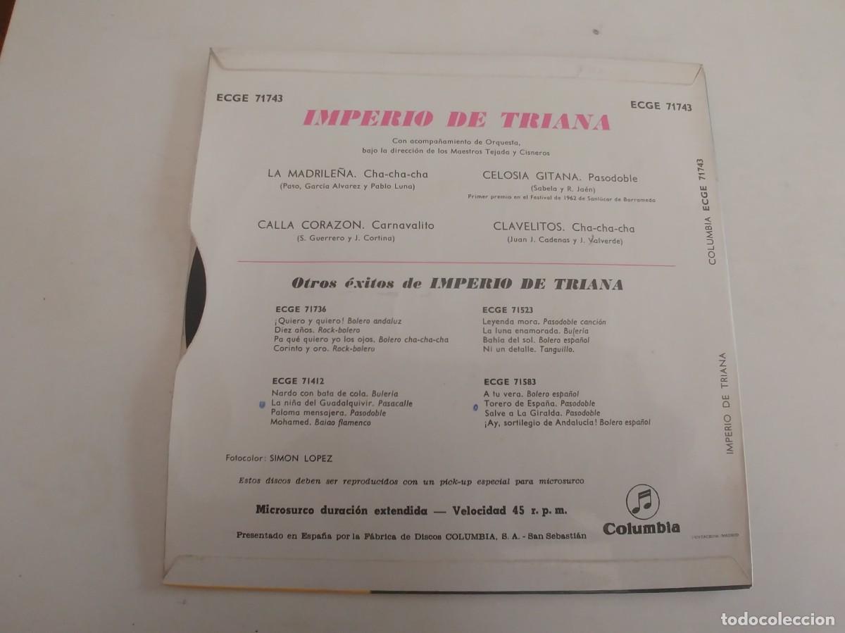 Discos de vinilo: IMPERIO DE TRIANA-EP LA MADRILE&Ntilde;A +3 - Foto 2