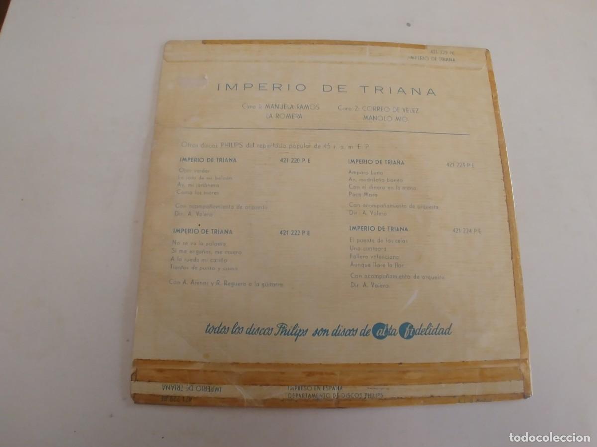 Discos de vinilo: IMPERIO DE TRIANA-EP MANUELA RAMOS +3 - Foto 2