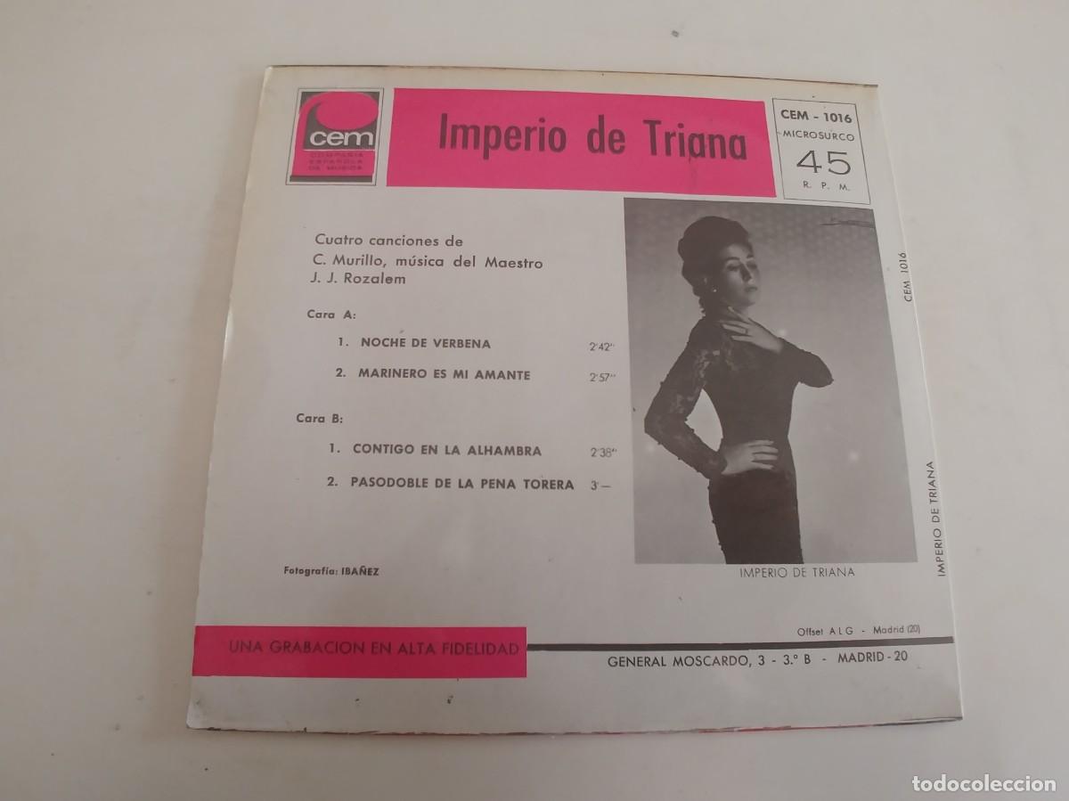 Discos de vinilo: IMPERIO DE TRIANA-EP NOCHE DE VERBENA +3 - Foto 2