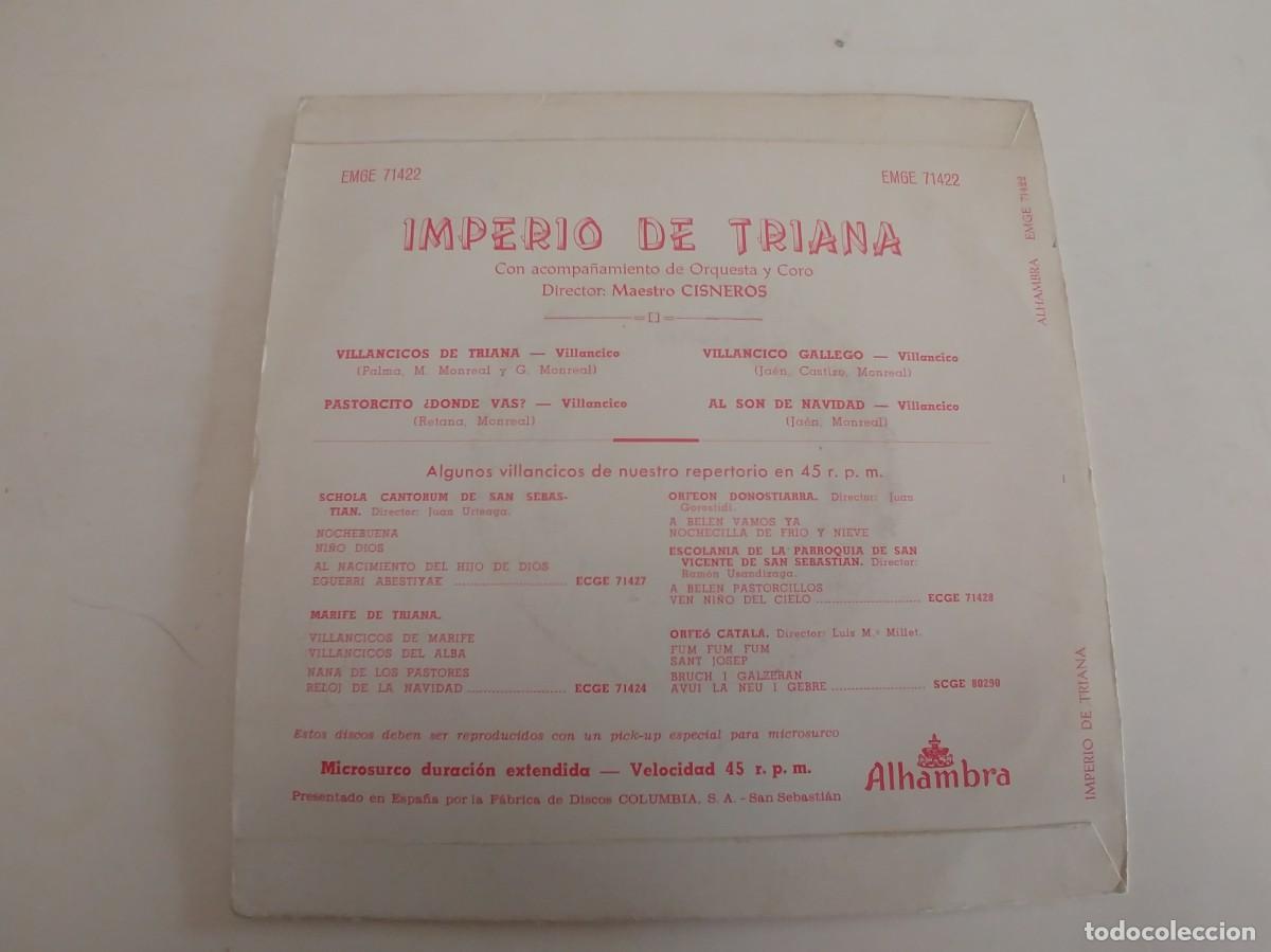 Discos de vinilo: IMPERIO DE TRIANA-EP VILLANCICOS - Foto 2