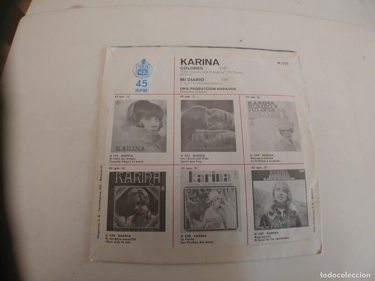 Discos de vinilo: KARINA-SINGLE COLORES - Foto 2