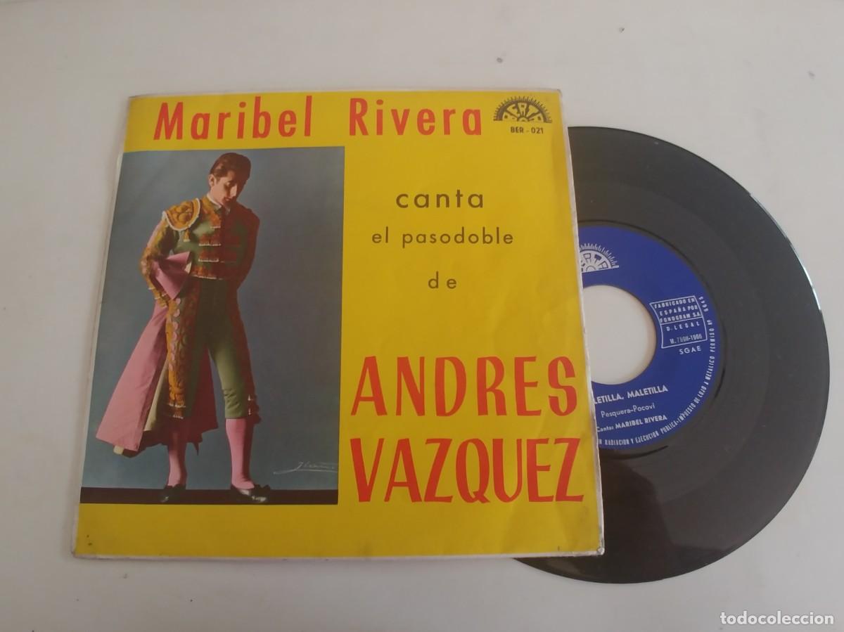 Discos de vinilo: MARIBEL RIVERA-SINGLE ANDRES VAZQUEZ - Foto 1
