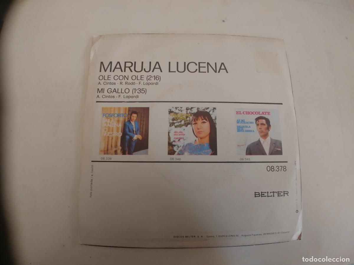 Discos de vinilo: MARUJA LUCENA-SINGLE OLE CON OLE - Foto 2