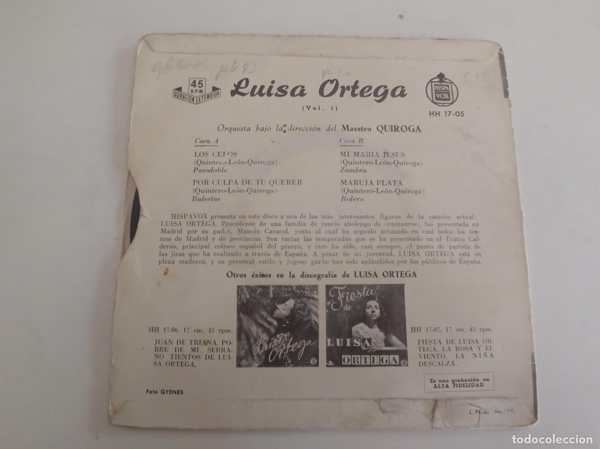 Discos de vinilo: LUISA ORTEGA-EP LOS CELOS +3 - Foto 2