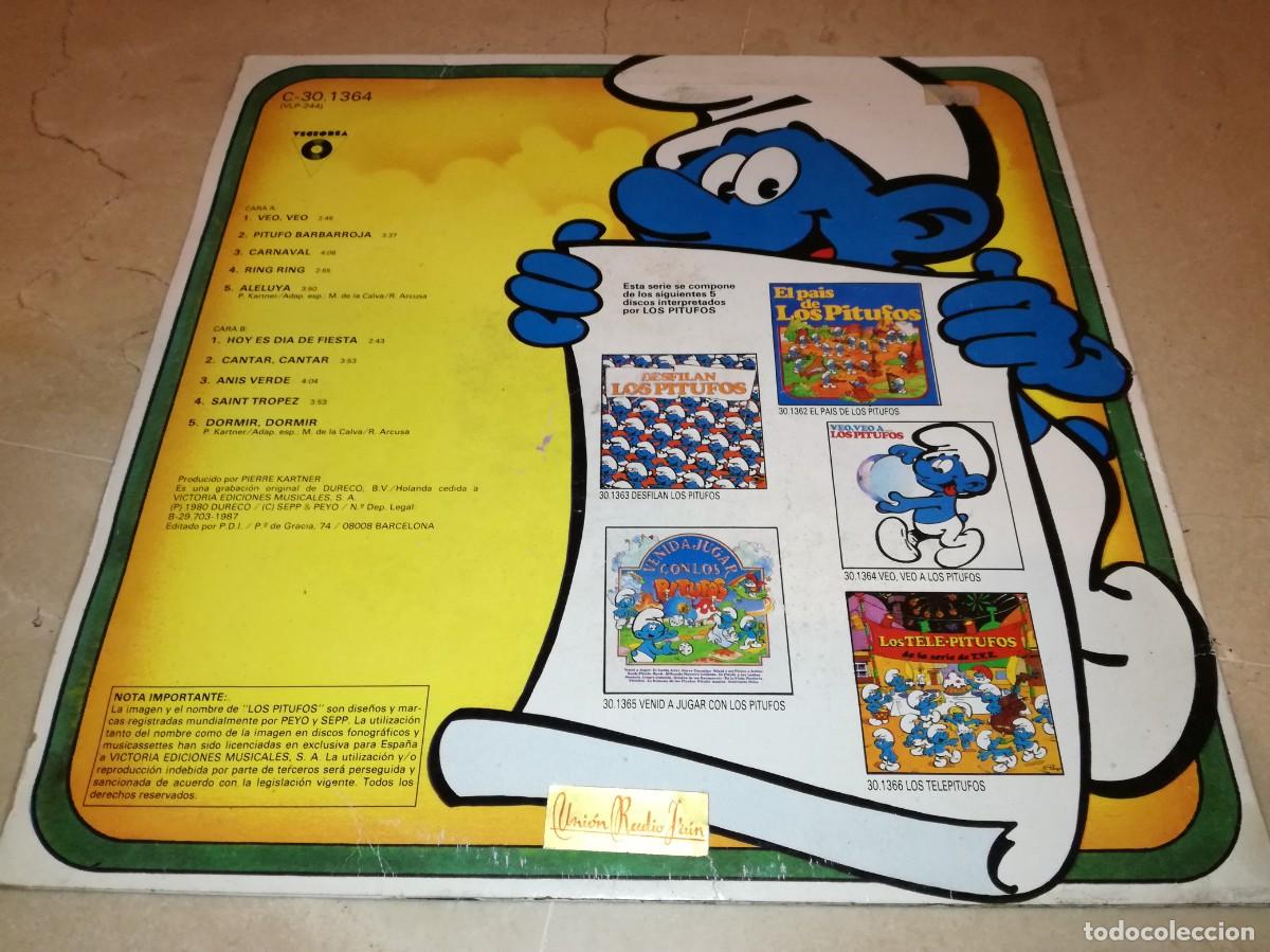 Discos de vinilo: VEO, VEO A... LOS PITUFOS-ORIGINAL 1987 - Foto 2