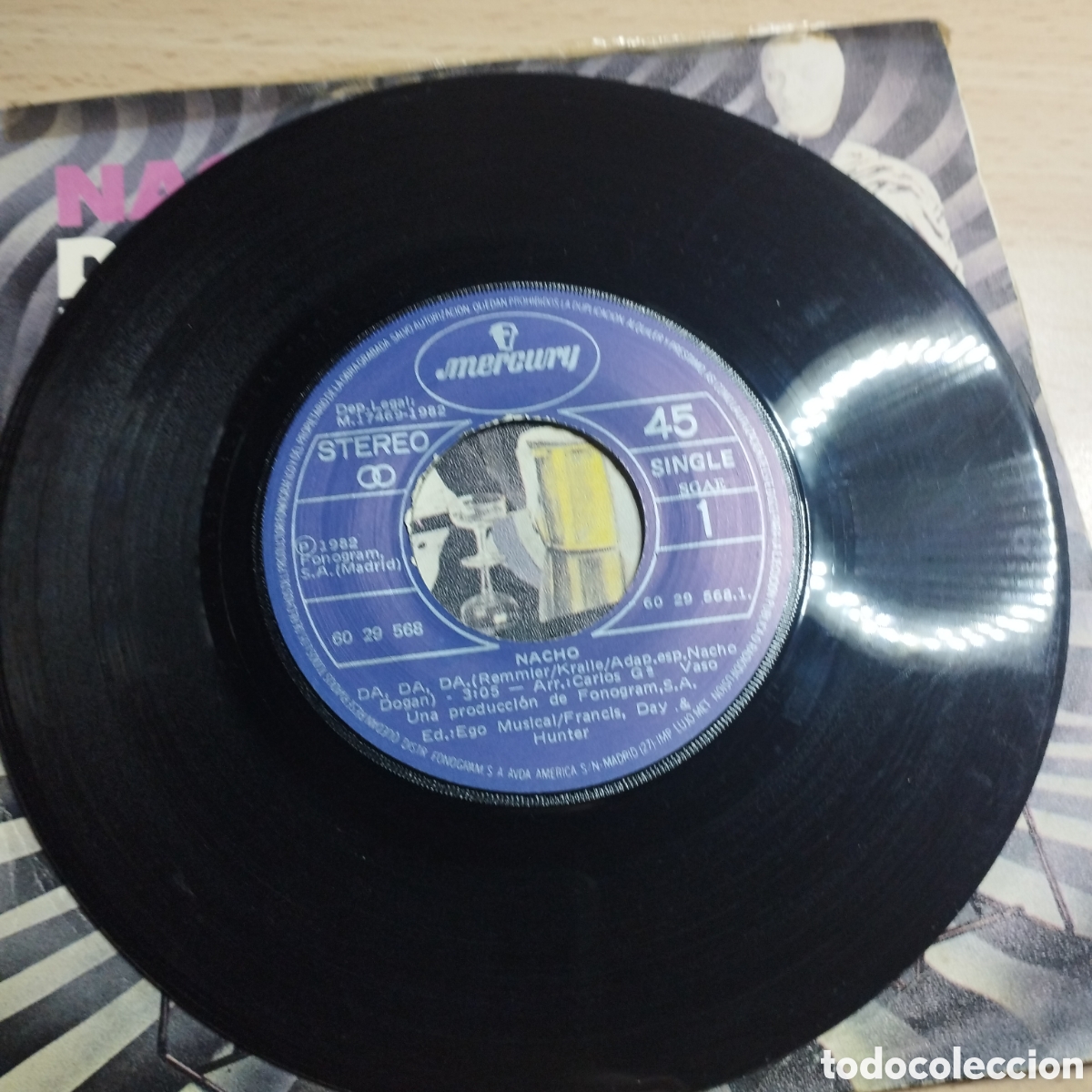 Discos de vinilo: Single 7&rdquo; Nacho 1982. Da da da. + Versi&oacute;n instrumental. - Foto 3